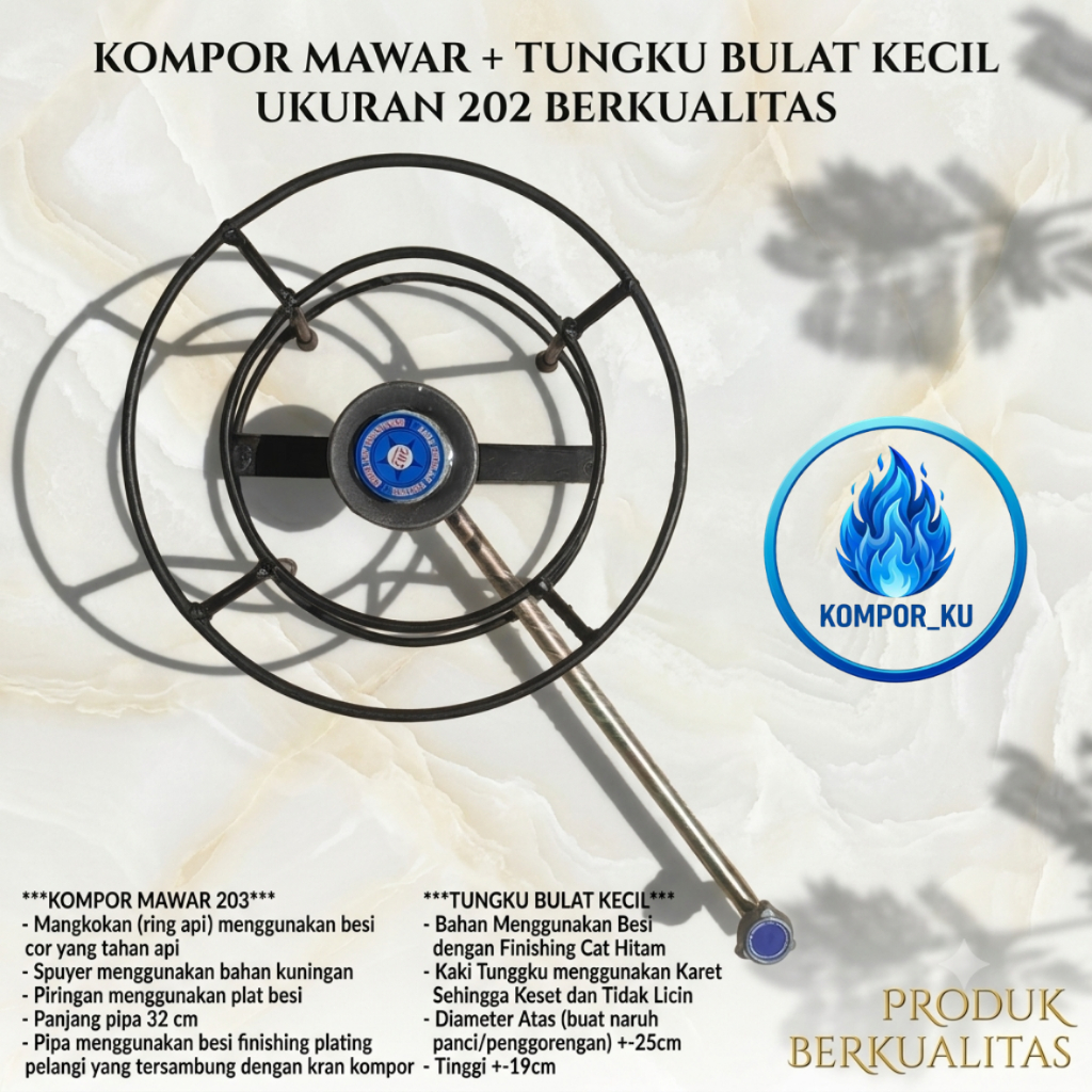 Kompor Mawar 202 + Tungku Bulat Kecil / Kompor Semawar 202 + Tungku Bulat Kecil / kompor mawar set /
