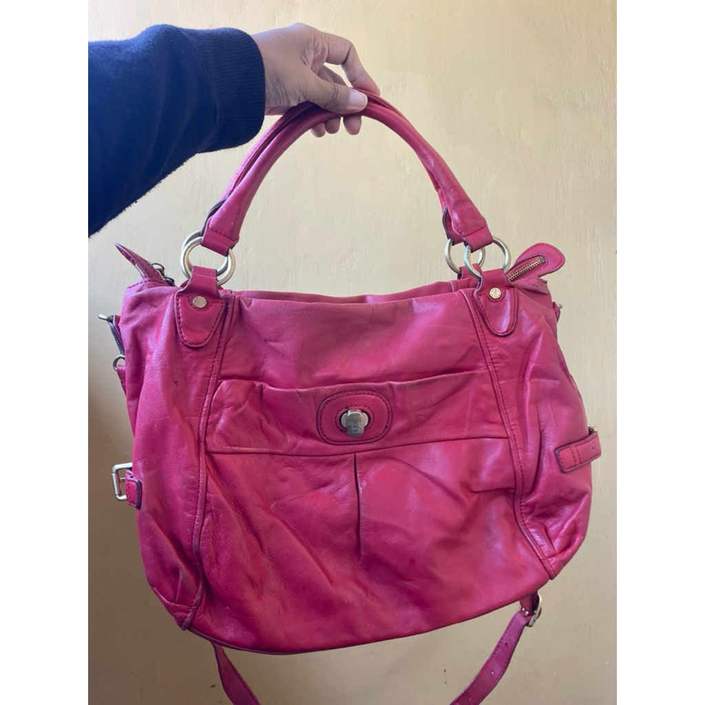 Tas Sisley Kulit Asli Merah Kulas Cakep Shoulder Sling Bag
