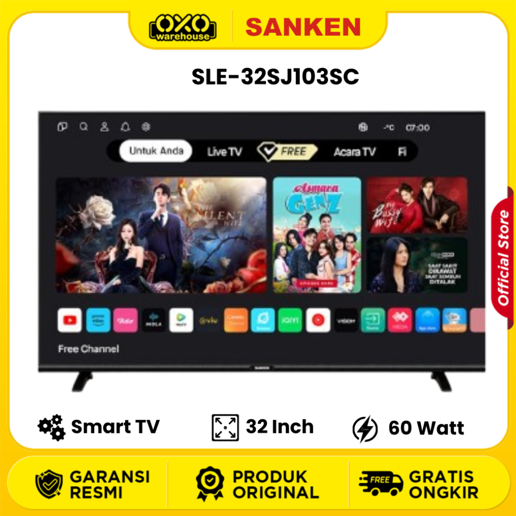 SANKEN TV SLE-32SJ103SC  32 inch Smart Led