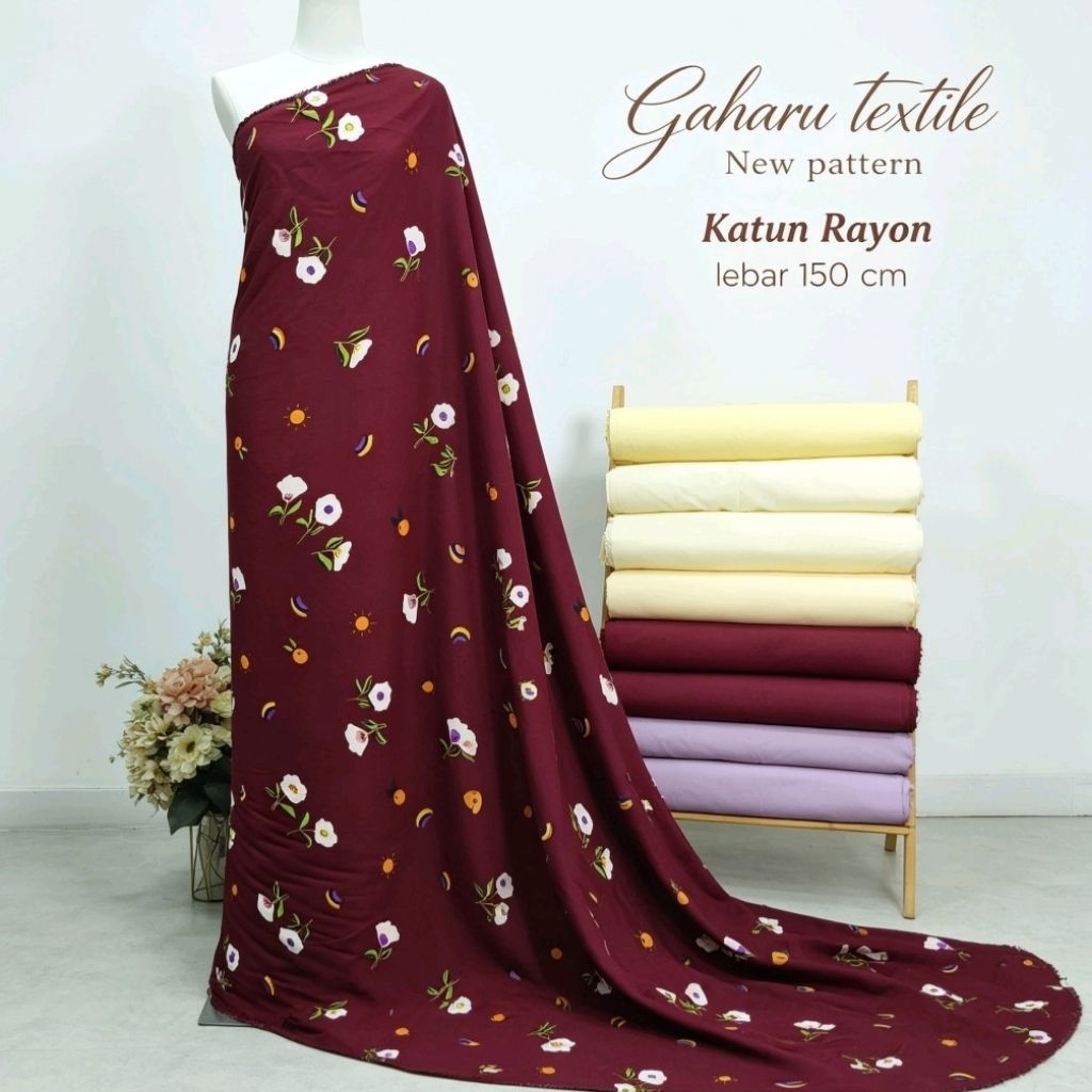 bahan katun rayon viscose premium - rayon viscose motif - rayon meteran (CTK)