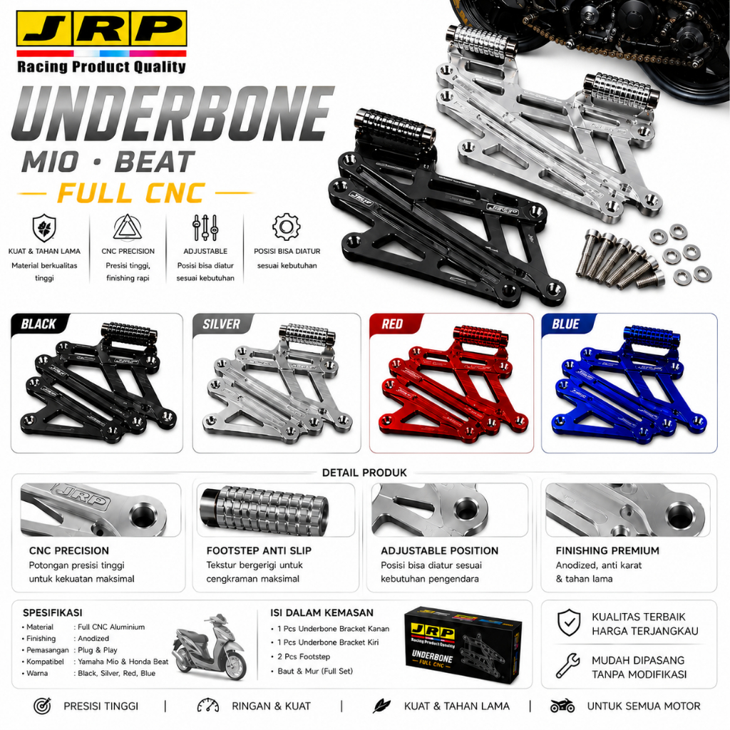Underbone Drag  Matic JRP Racing Full CNC Universal Motor Step Drag JRP Underbone JRP Racing