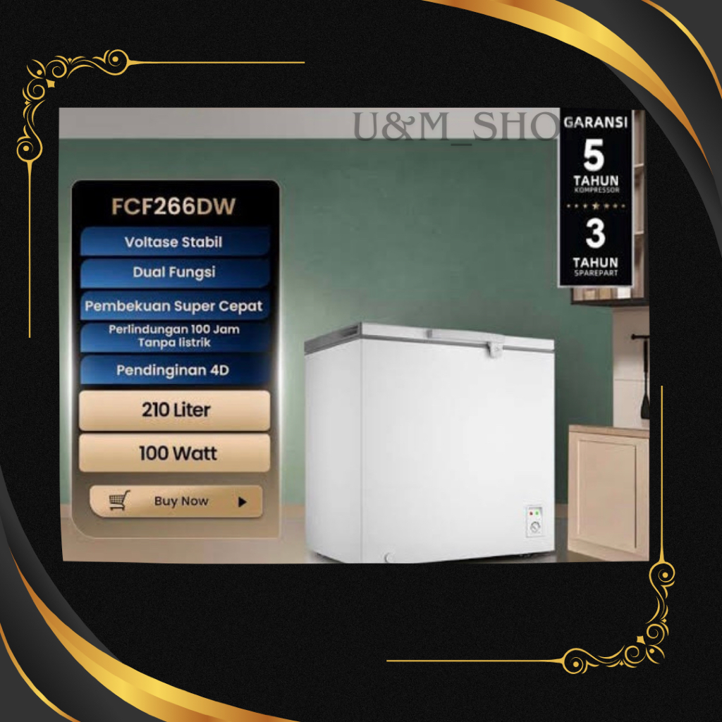 Freezer Changhong FCF 266 DW chest freezer changhong 210 liter garansi resmi freezer box changhong