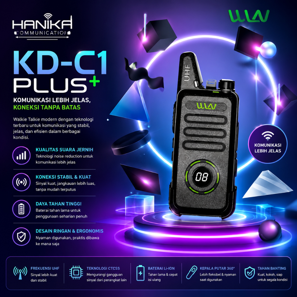 WLN KD-C1 Plus HT UHF Tanpa Desktop Garansi Layar CH Garansi WLAN KDC1
