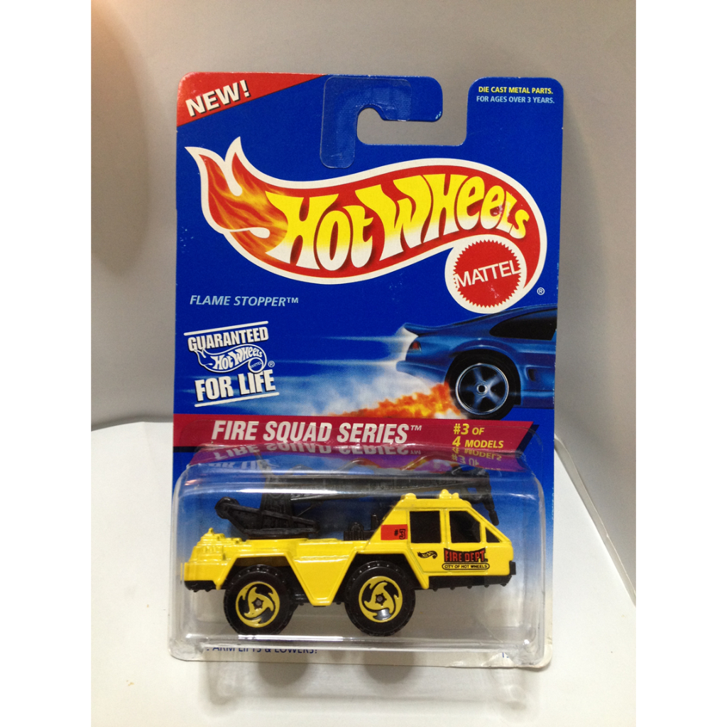 Hot Wheels. 1996 Fire Squad Series - 3. Flame Stopper. Red#3 YellowSB Malaysia by MATTEL
