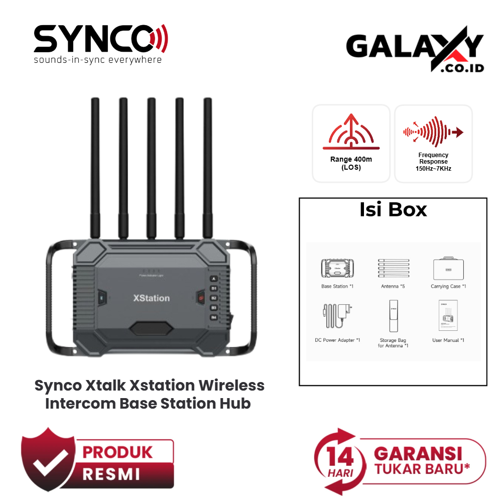 Synco Xtalk Xstation Wireless Intercom Base Station Hub Garansi Resmi