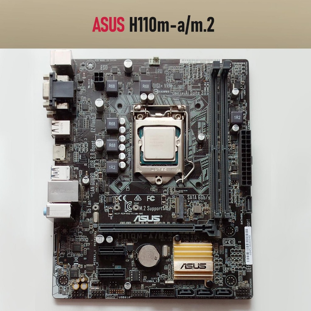 Motherboard ASUS H110M-A/M.2 DDR4 soket AM4 bekas (second ex kantor)