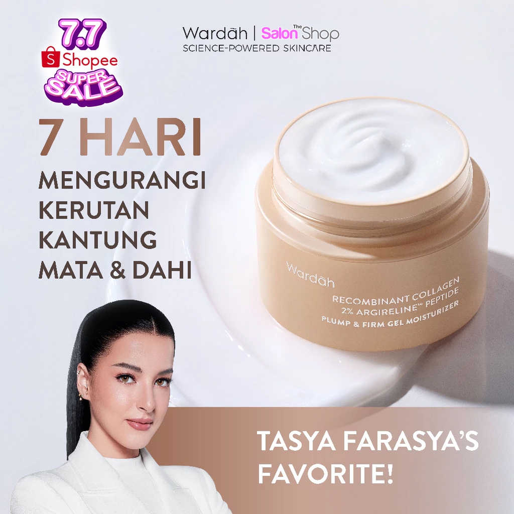 WARDAH Collagen Moisturizer - Plump & Firm Recombinant Collagen + 2% Argireline Peptide Gel Moist - 