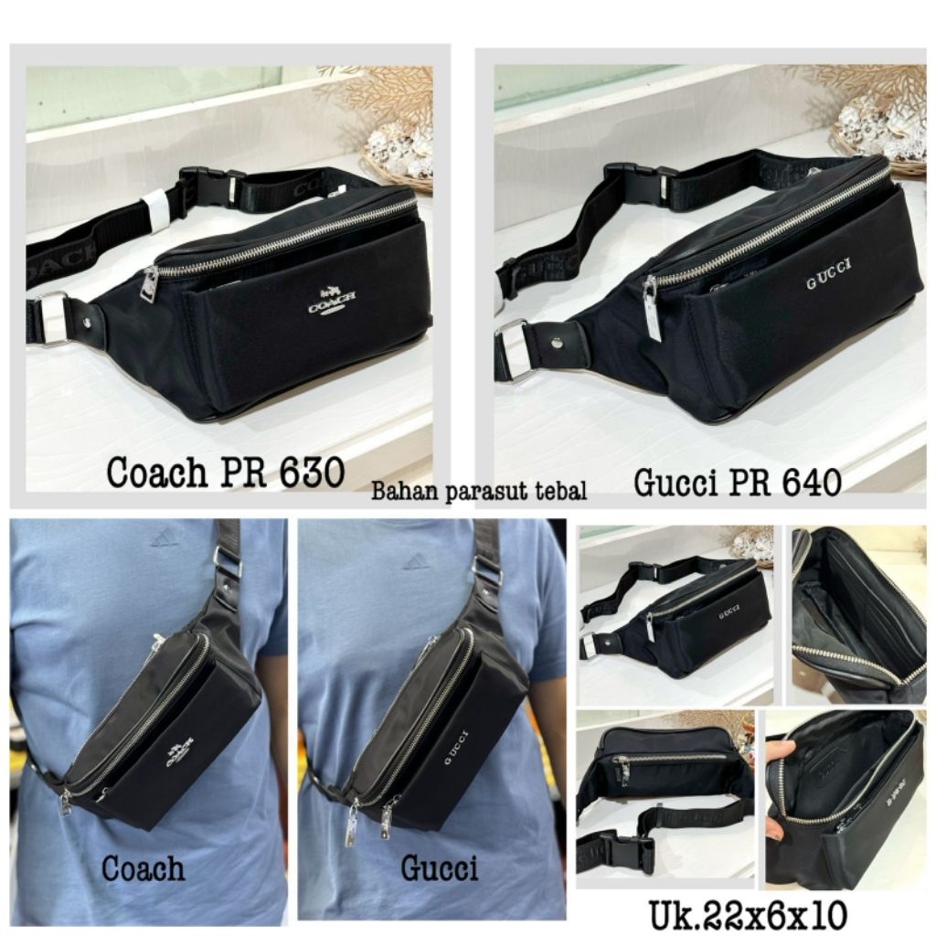 Tas Waistbag Unisex Import Coach PR 630 Gucci PR 640 / Tas Selempang Bahu Dada Pinggang Sporty Casua