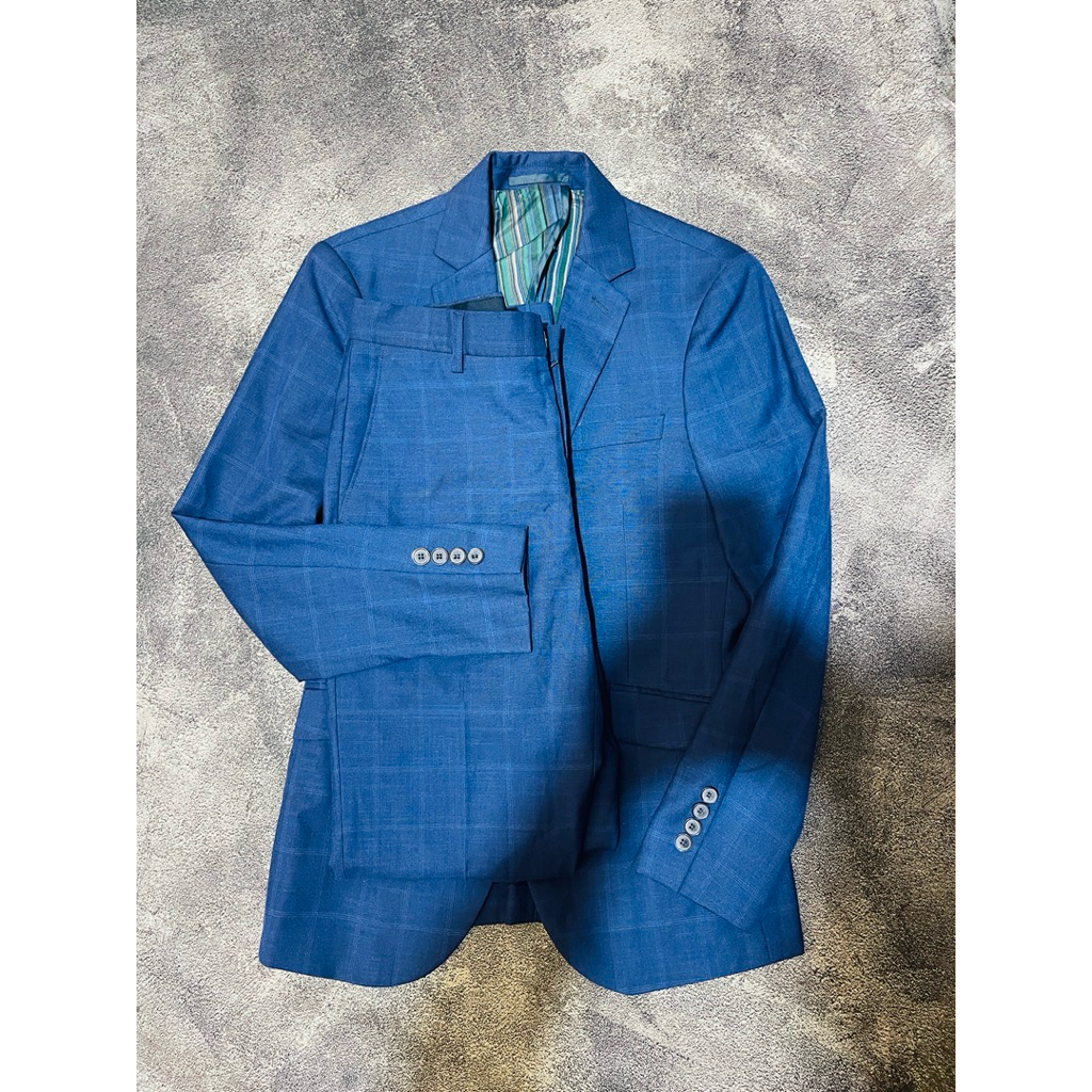 g2000 stelan jas biru set up jas suits set xs