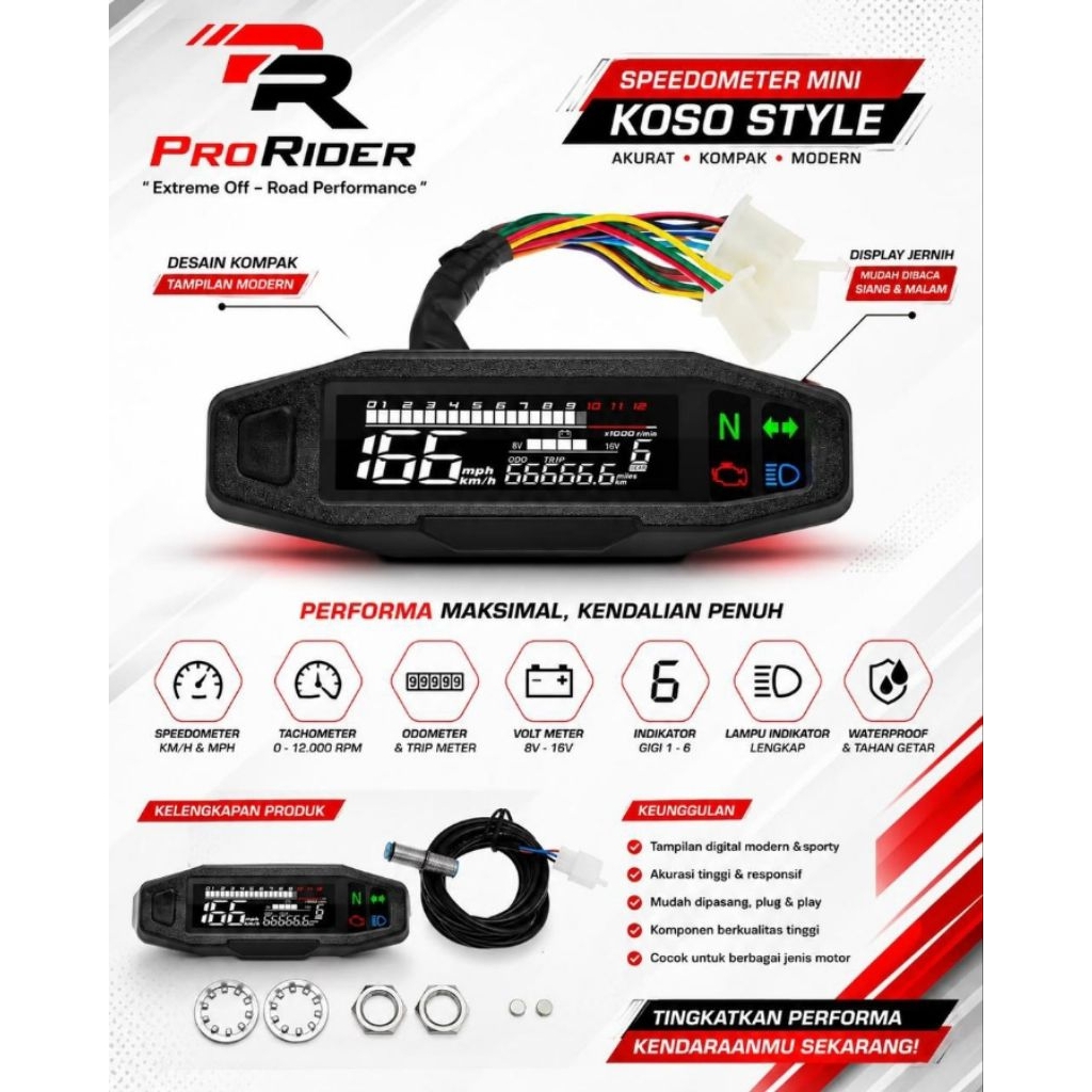 Speedometer Digital Koso Mini Speedo Kilometer KTM Mini Speedometer KTM Universal KLX CRF WR CB dll