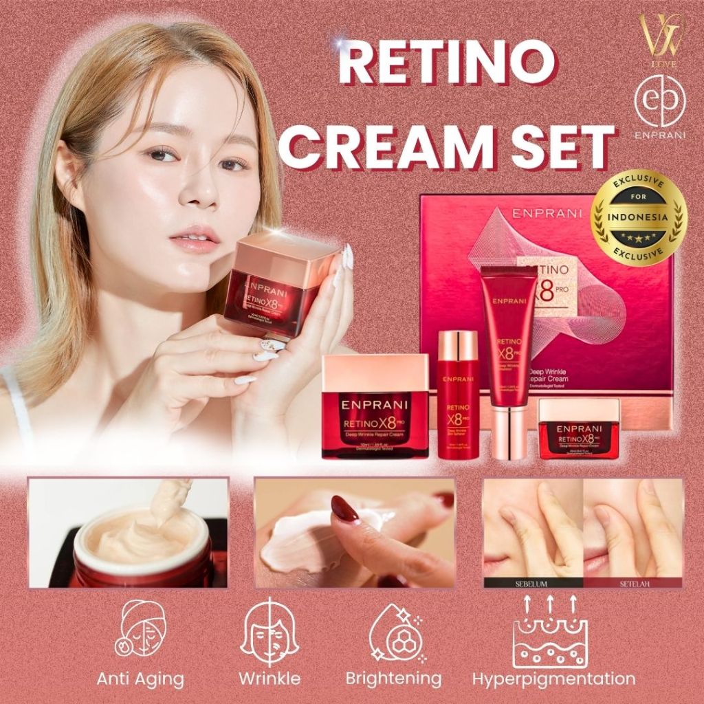 ENPRANI Retino X8 Pro Deep Wrinkle Repair Cream | Pelembab Anti Aging