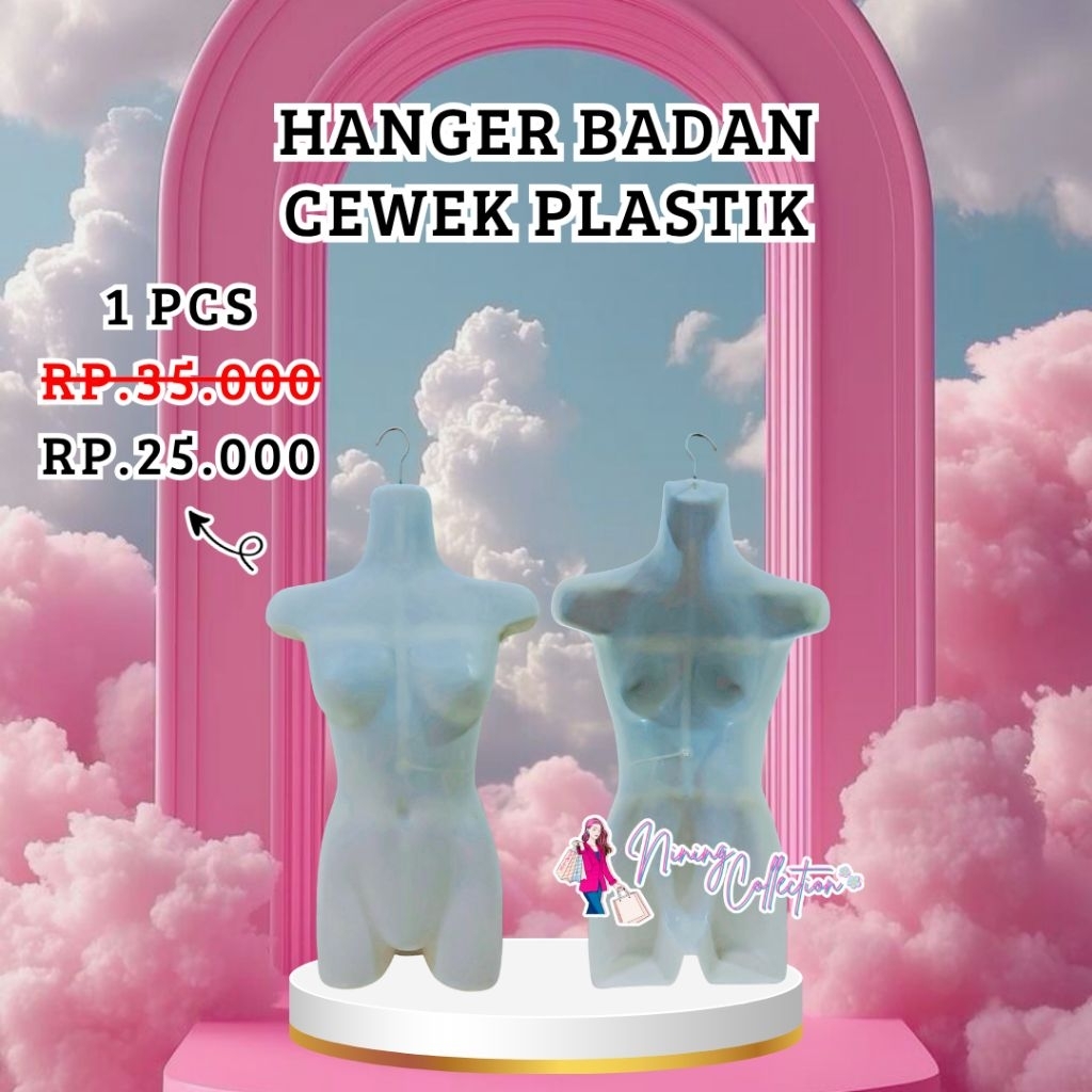 PRELOVED HANGER BADAN CEWEK PLASTIK (BEKAS MASIH BAGUS) || NINING COLLECTION - INSTAN WARU SIDOARJO