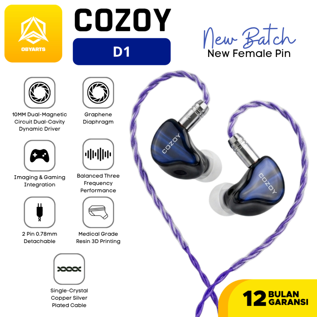 COZOY D1 10mm Dual Cavity Dynamic Driver In Ear Monitor IEM Earphone