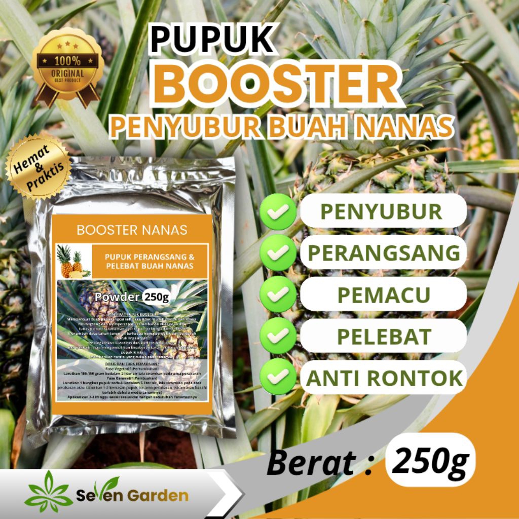 Pupuk Booster Buah Nanas | Perangsang dan pelebat buah nanas kemasan 250gram praktis dan ekonomis