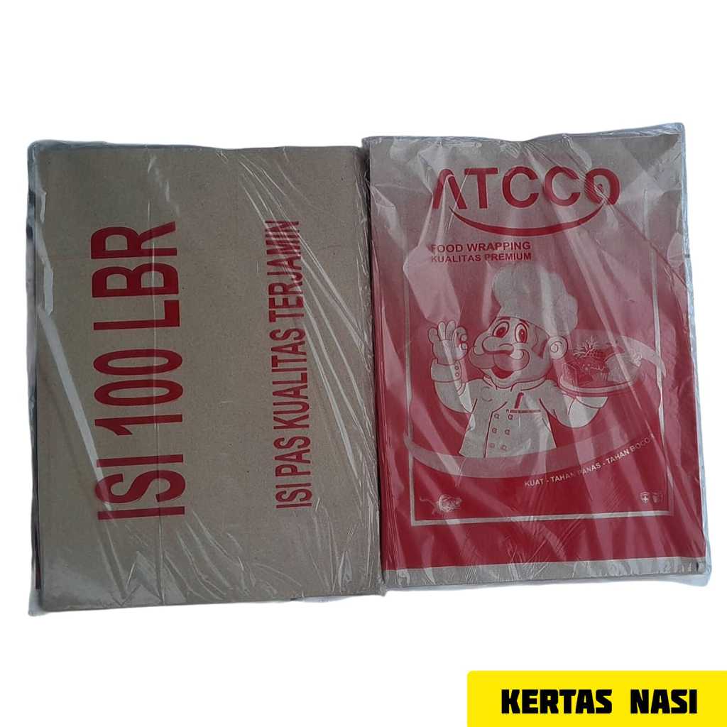 Pembungkus Makanan Kertas Nasi Isi 100 Lembar Atcco Food Wrapping