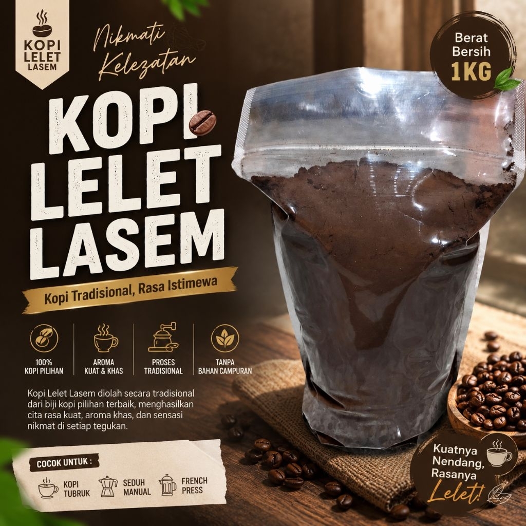 KOPI LELET LASEM 1 KG | KOPI LELET LASEM TERLARIS