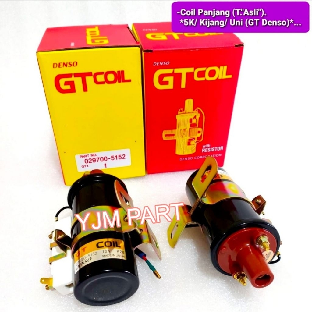 Coil Ignition Koil GT DENSO Universal Botol Panjang Resistor Luar kijang 5K 7K Zebra Carry Futura