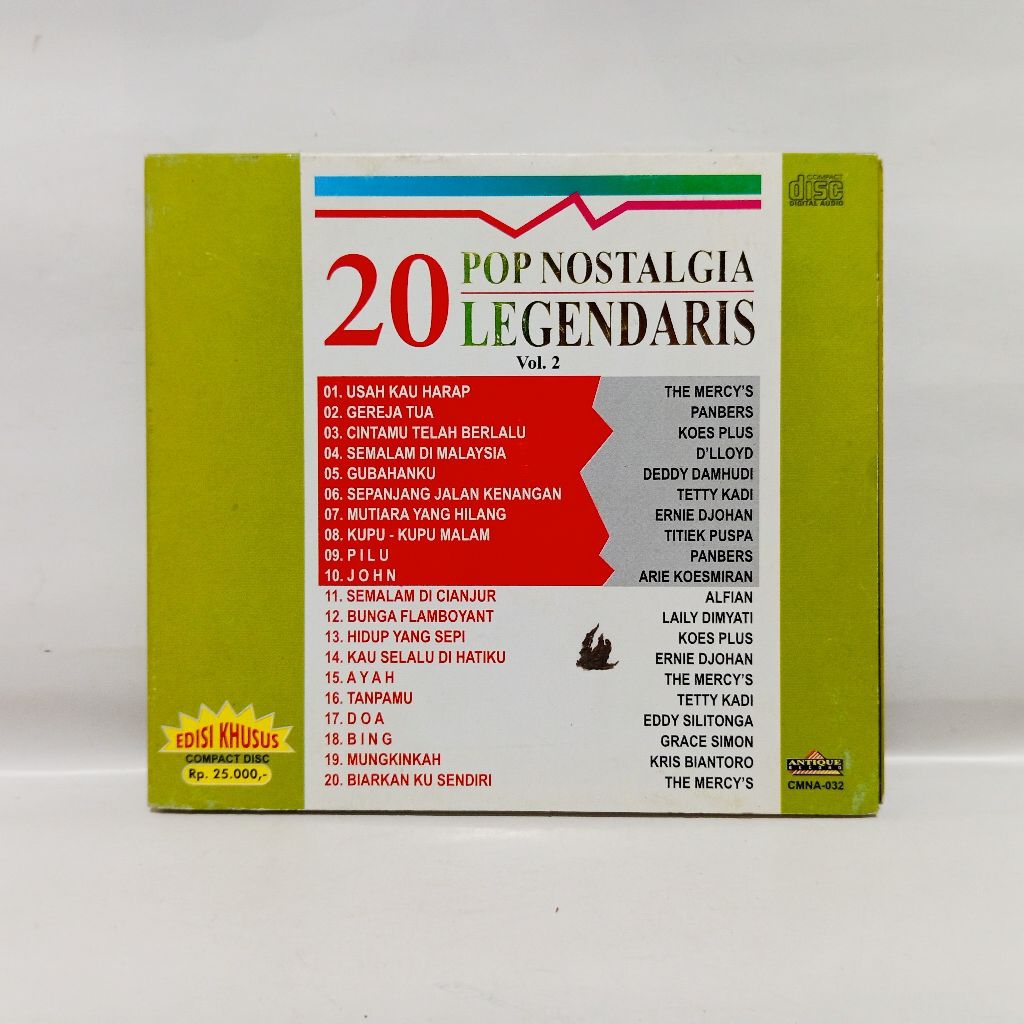 CD 20 Pop Legendaris Vol. 2 - Panbers Koes Plus The Mercy's VA