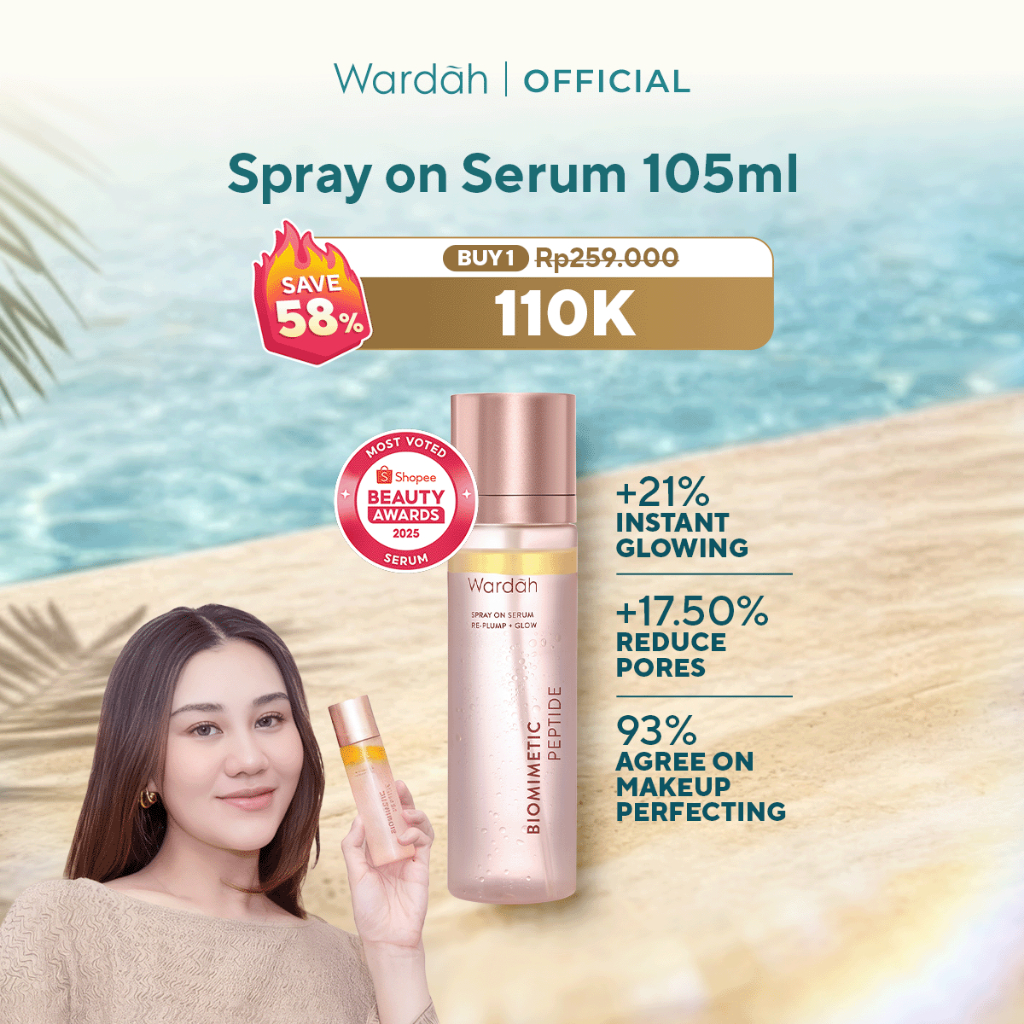 WARDAH Serum Spray - Instant Glowing First Spray Serum - Spray On Serum 105 ml - Kulit lebih glowing