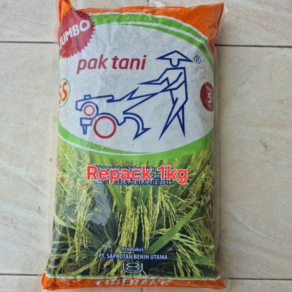 Benih Padi Ciherang Jumbo Pak Tani  Repack 1kg exp 10/2026