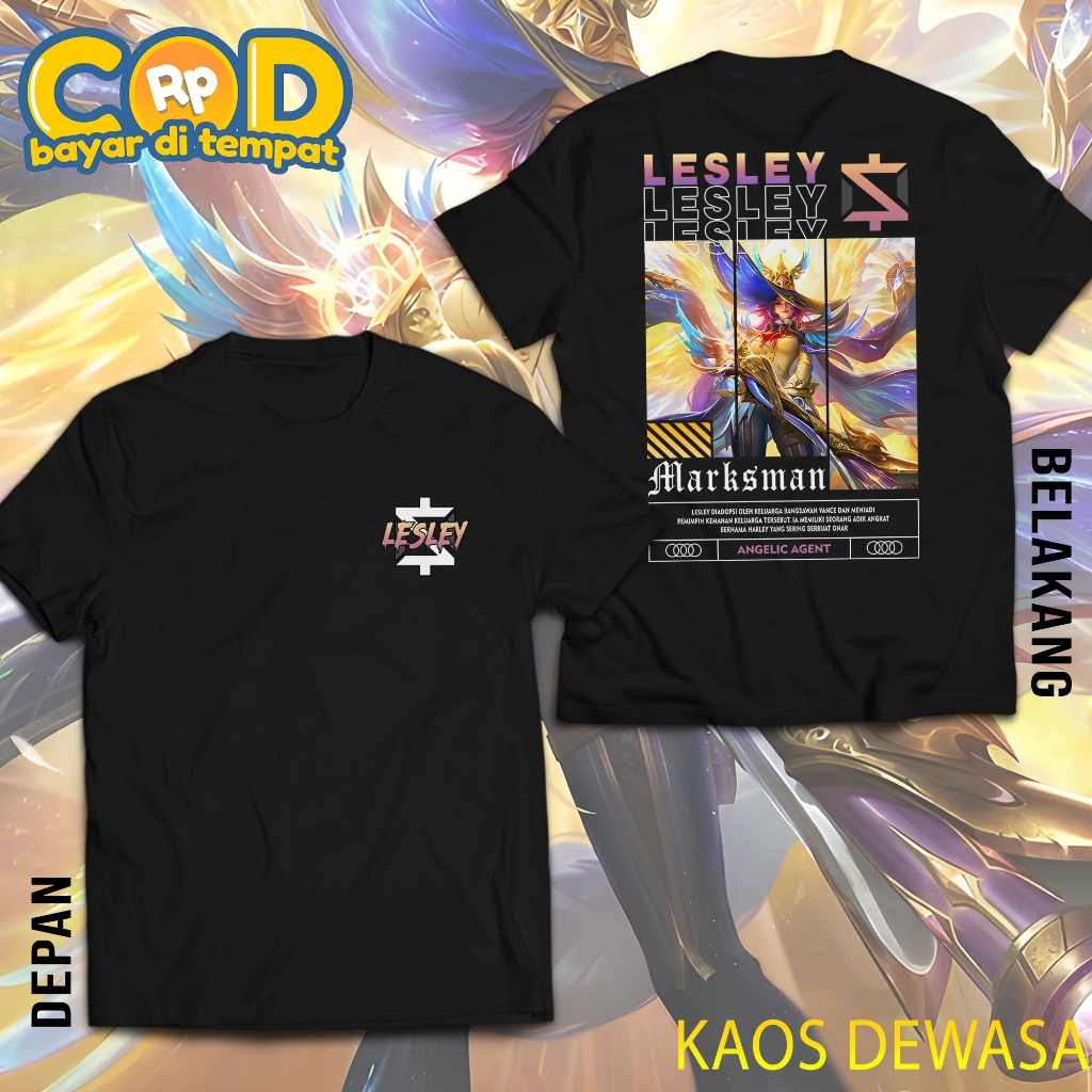 Atasan Kaos MOLE Lesley Angelic Agent Revamp Skin Legend Tshirt Hero Mlbb Semi Katun