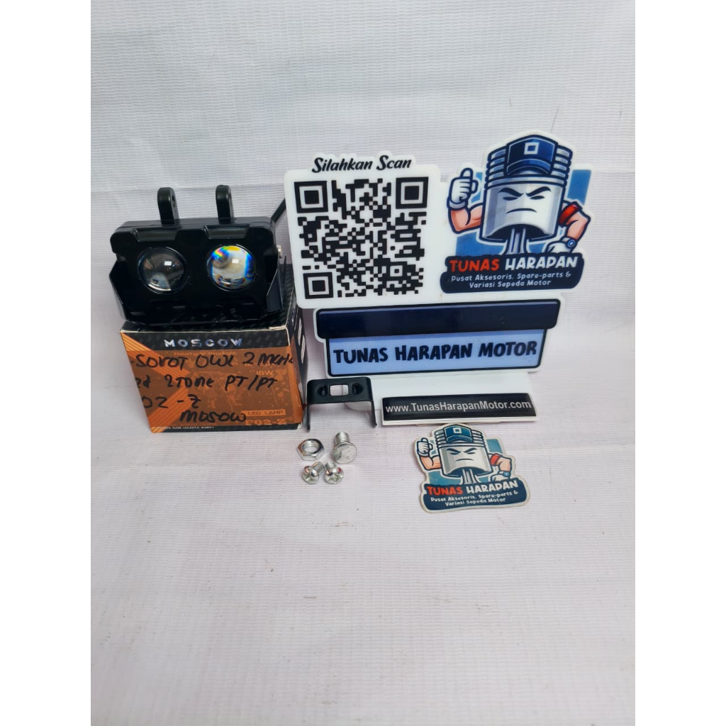 LAMPU SOROT SQL 2 MATA LED PUTIH + PUTIH MOSCOW [F02-Z]