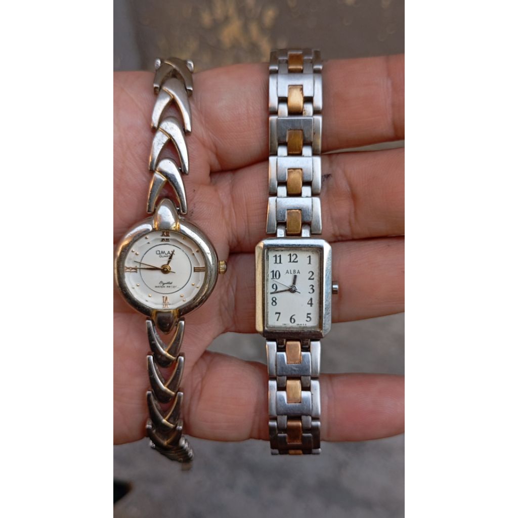 jam tangan Alba dan omax cewek bundling sepaket second bekas original