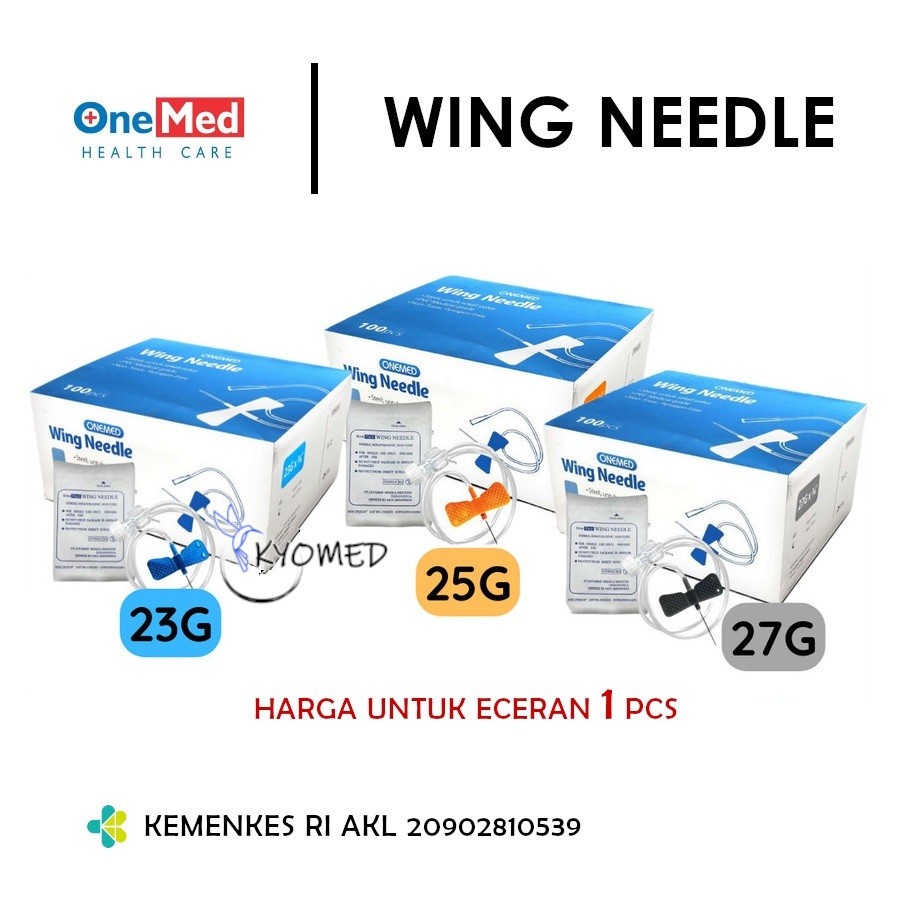 Ecer Per Pcs - Wing Needle Jarum Infus Kupu-Kupu Scalp Vein Set 21G 23G 25G OneMed