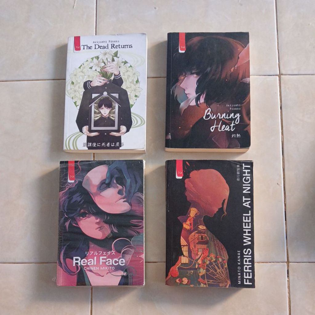ORIGINAL Preloved Novel Akiyoshi Rikako, Minato Kanae The Dead Return, Burning Heat, Ferris Wheel, R
