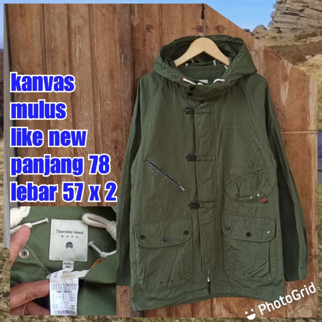 jaket parka army military green hijau hoodie kanvas m65 fashion thursday island