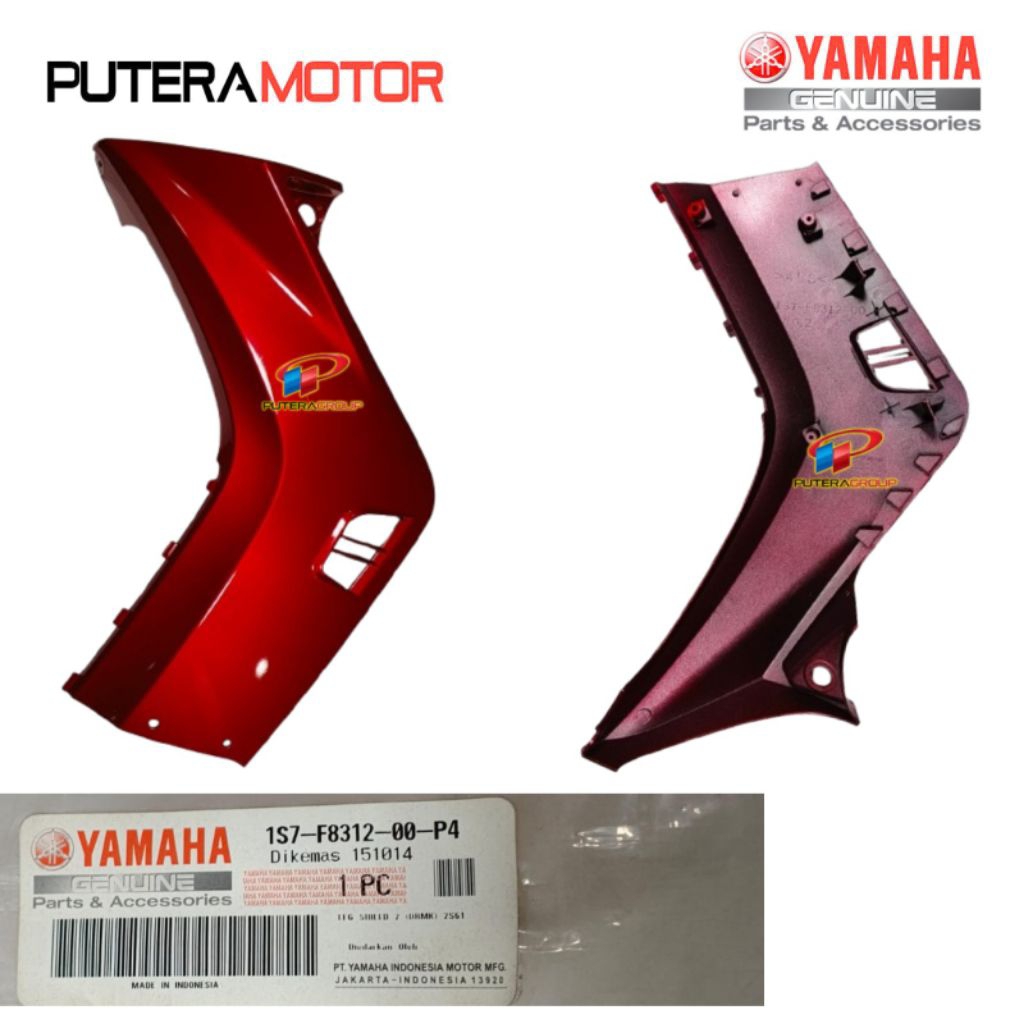 1S7-F8312-00-P4 LEG SHIELD SAYAP LUAR DEPAN BAGIAN KANAN MERAH YAMAHA MOTOR JUPITER MX OLD/LAMA ASLI