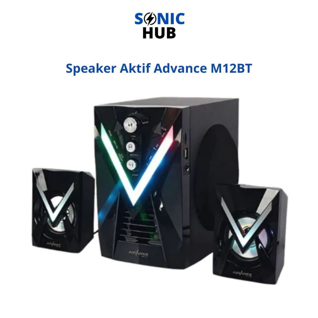 Speaker Aktif Advance M12BT 20 Watt Speaker Stereo Bluetooth Ekstra Bass Subwoofer Free Mic Wireless