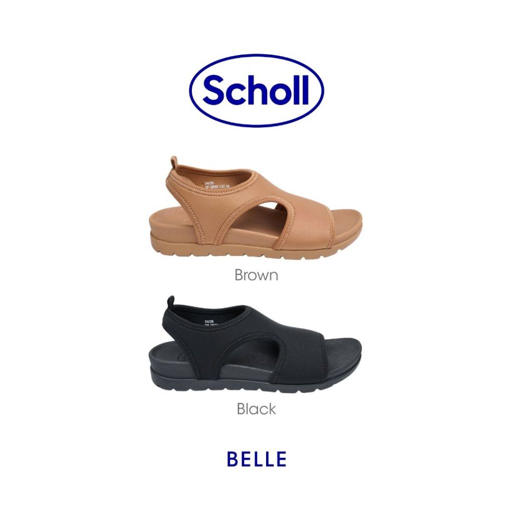 Scholl Belle Black Dan Brown Sepatu Sandal Wanita Size 36-40 Women