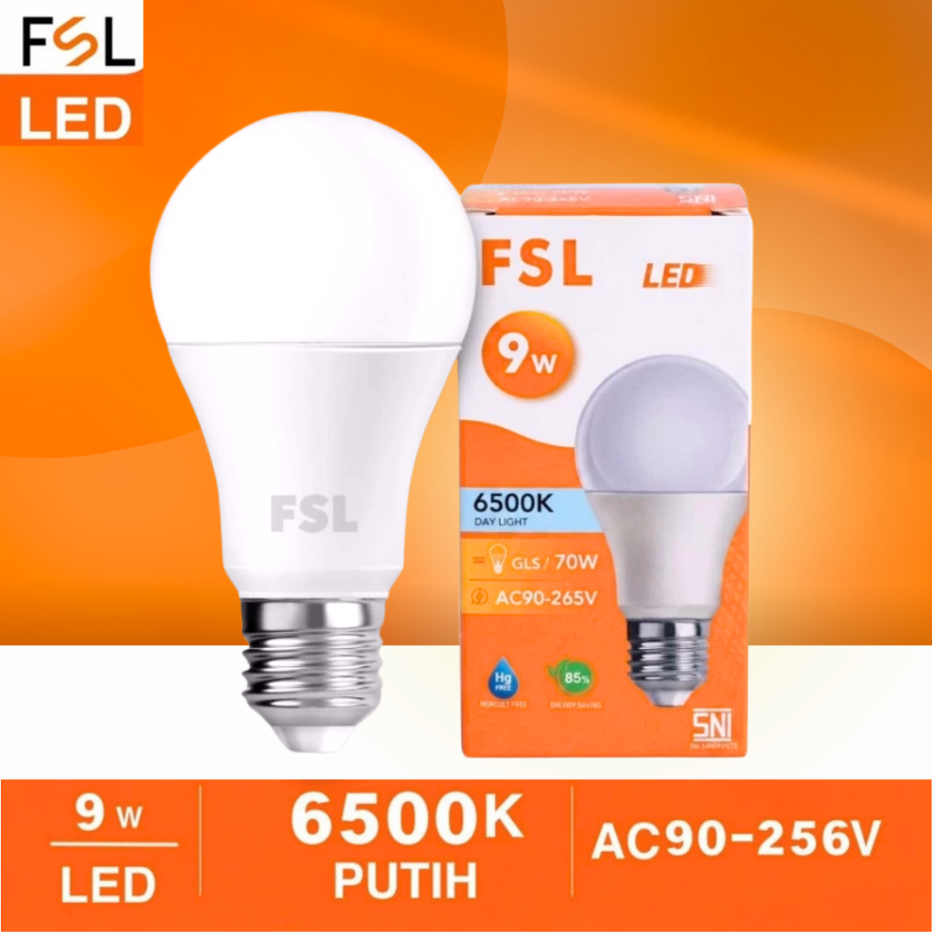 LAMPU BOHLAM LED FSL 9W - LAMPU RUMAH AWET & TERANG