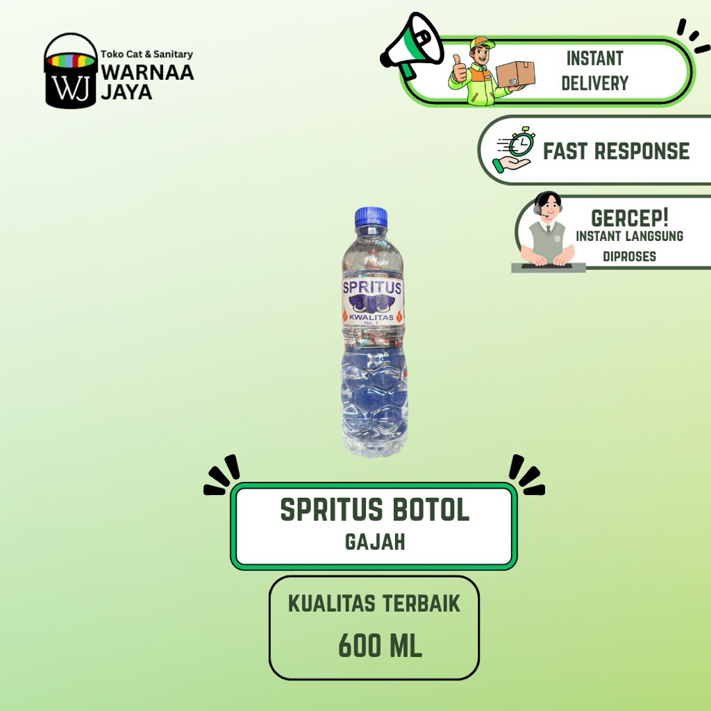 Spritus Botol 600 ML (Merek Cap Gajah)Spritus Ekonomis