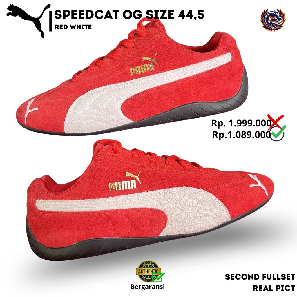 Puma Speedcat OG Red White Size 44,5 Second Fullset Sneakers