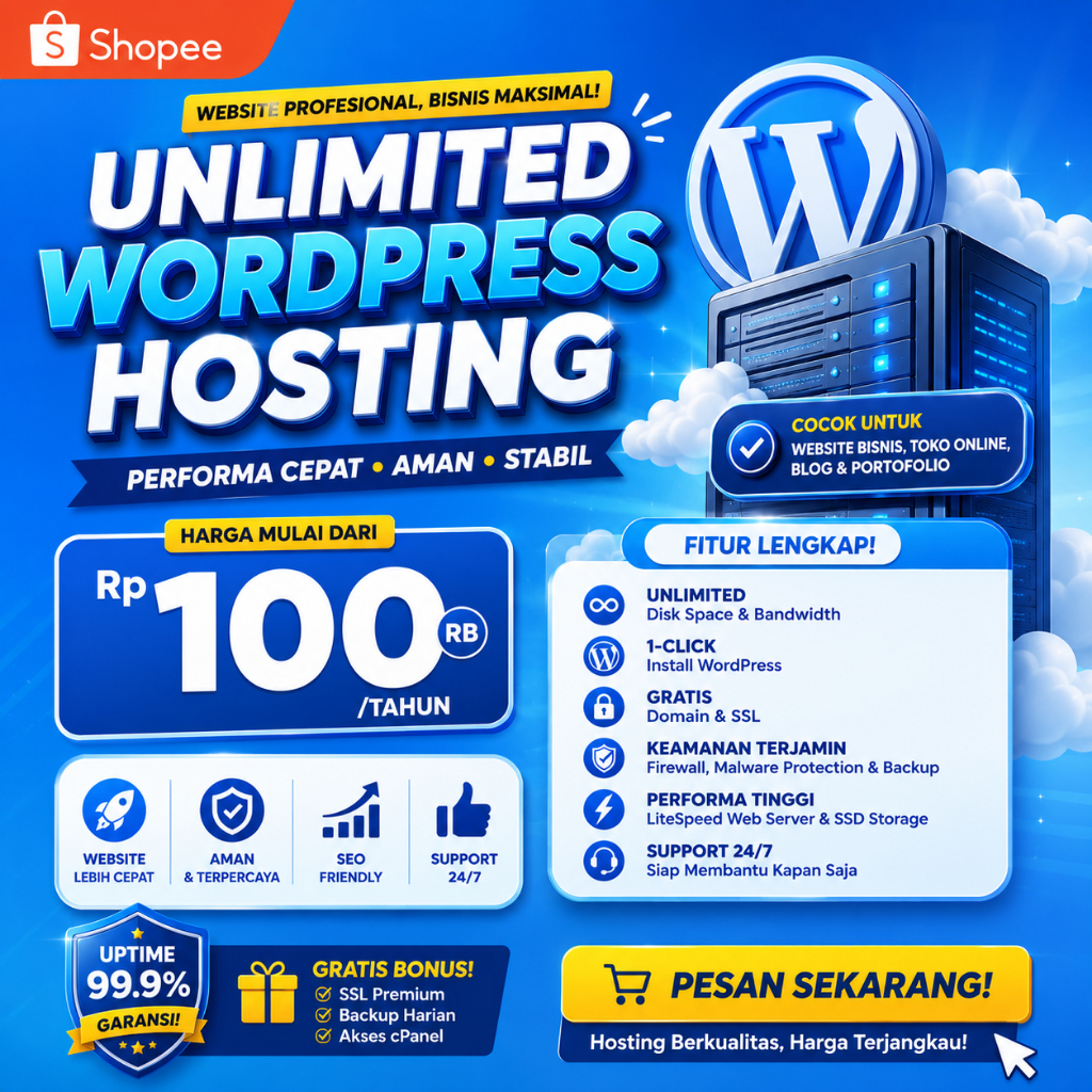 Unlimited Penyimpanan Wordpress Hosting 1 Tahun