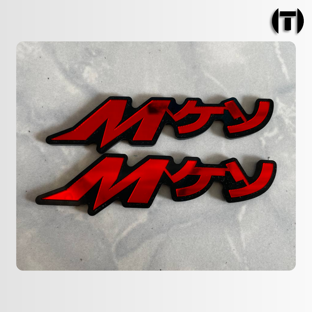 2PCS EMBLEM TIMBUL PREMIUM AKRILIK YAMAHA MIO JEPANG MT1