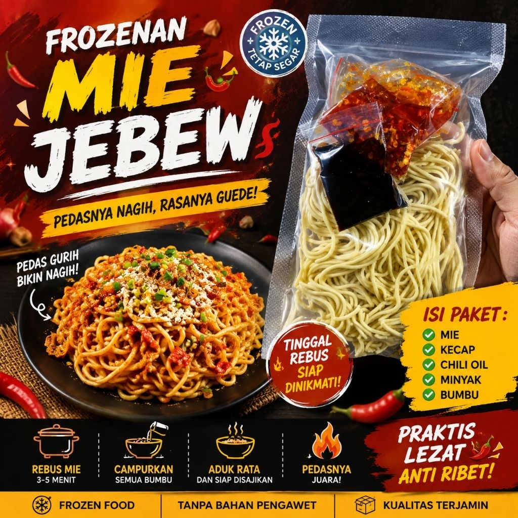 Mie Jebew Frozen | Mie Ala Gacoan Instan | Mie Level Chili oil