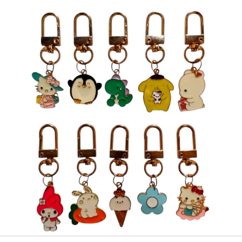 gantungan kunci enamel • gantungan kunci sanrio • enamel bagcharm bunga hello kitty