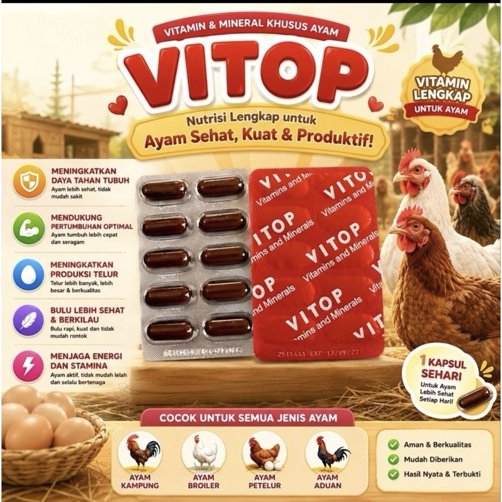 Vitop Wiitop multivitamin and minerals doping ayam