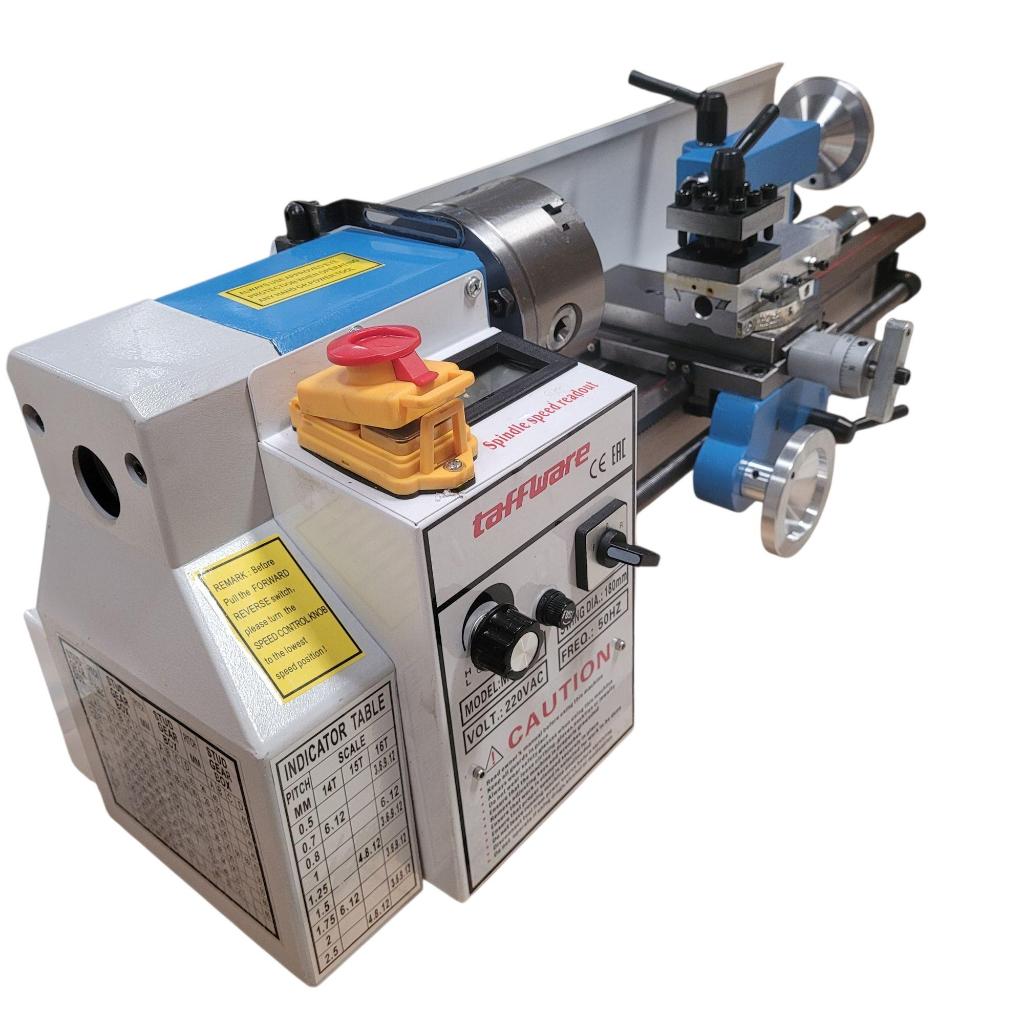 Mesin Bubut Mini Lathe Wood Metalworking 550W - TAFFWARE MX-0618 - No Color - MX0618