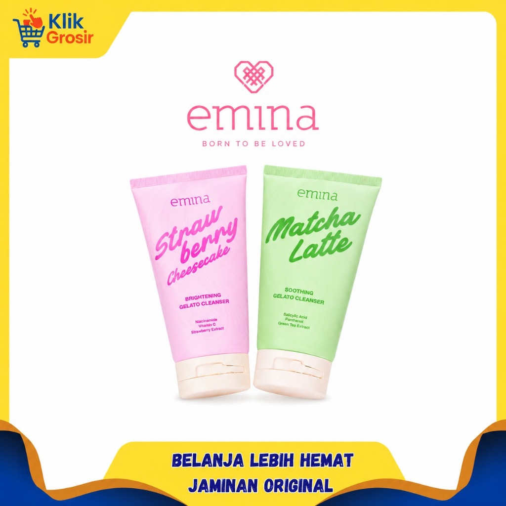 EMINA Gelato Cleanser 100ML - Matcha Latte  Strawberry Cheesecake Gelato Face Wash