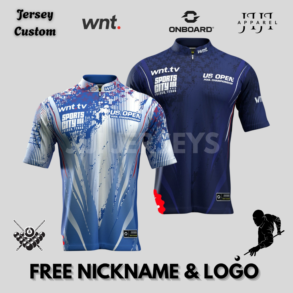 JERSEY BILLIARD FREE CUSTOM FULL PRINTING BEBAS PASANG NAMA LOGO DAN SPONSOR JERSEY BILLIARD PRIA WA