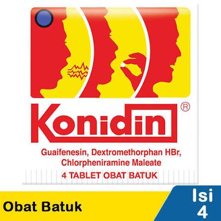 Konidin Tablet - Meredakan Batuk & Flu, Obat Batuk Dewasa & Anak, 1 Strip Isi 4 Tablet