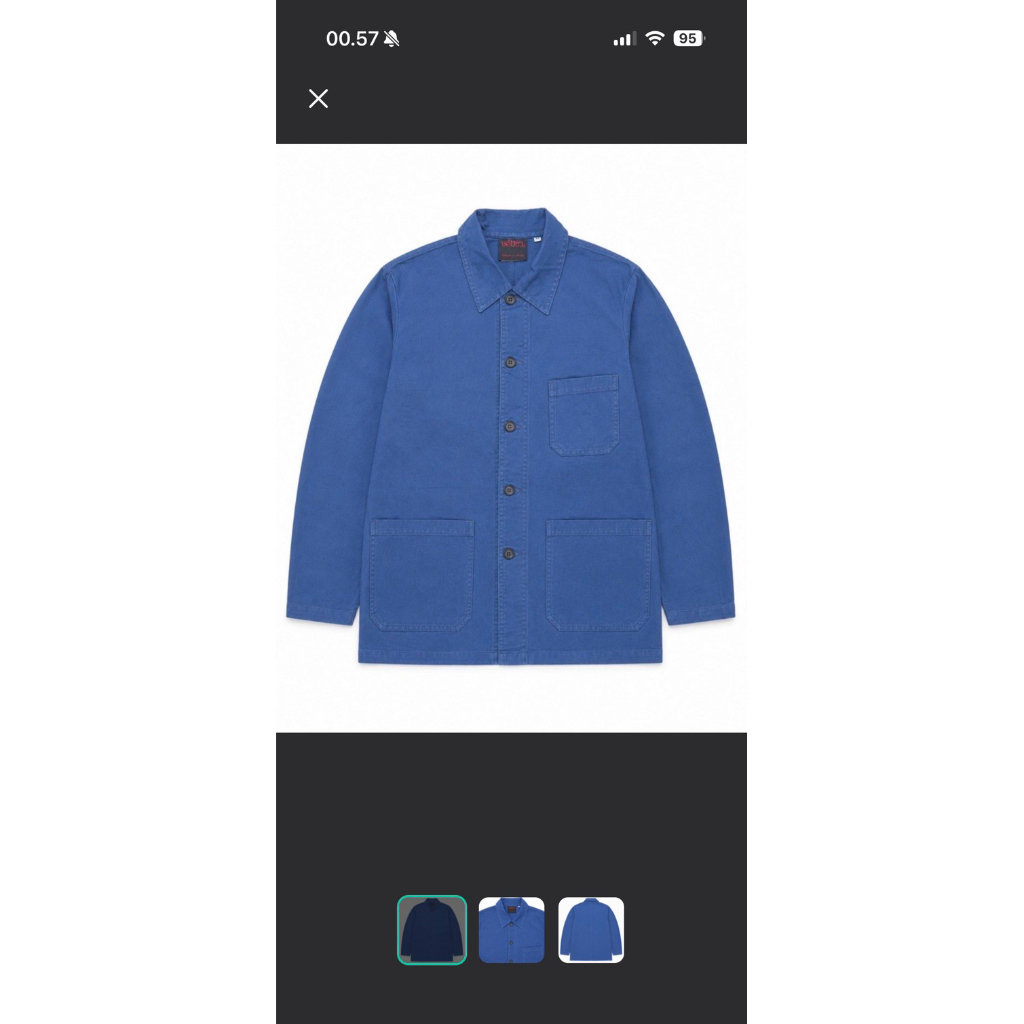 Vétra French Chore Jacket in Cobalt Blue