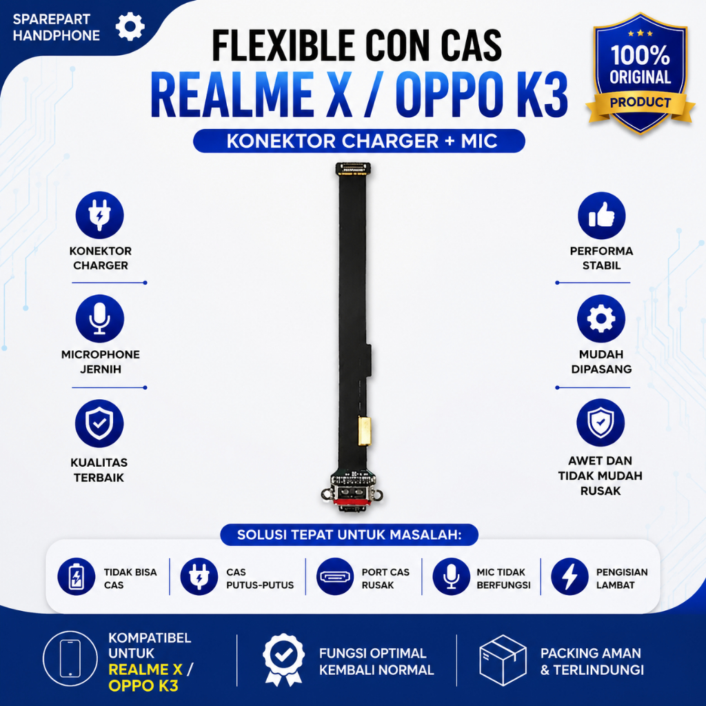 Flexible Con Cas Realme X Oppo K3 Konektor Charger Port Cas Mic Realme X Oppo K3