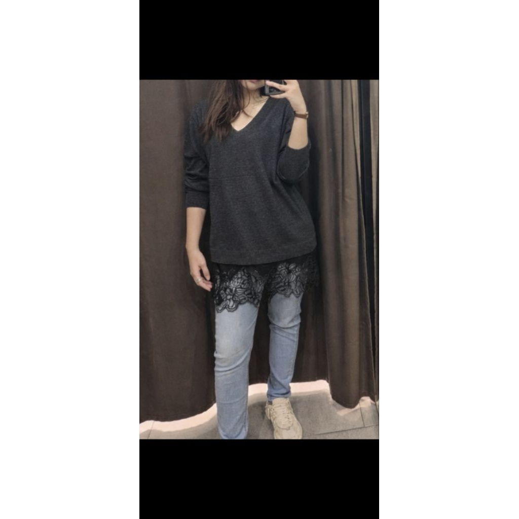[PRELOVED] ZARA Knit Long Sweater Dress Lace