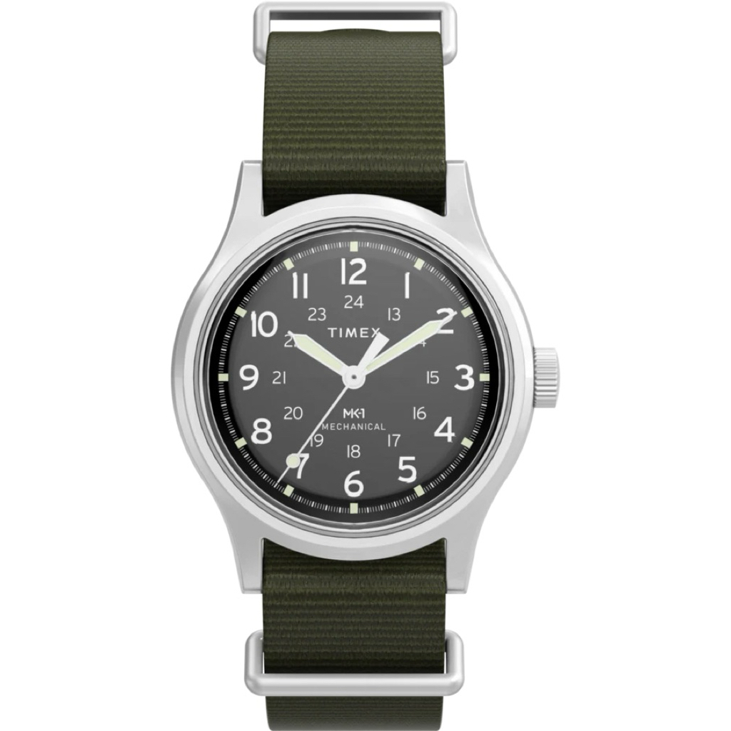 Timex MK1 Mechanical 36mm hand winding manual Black Dial military watch