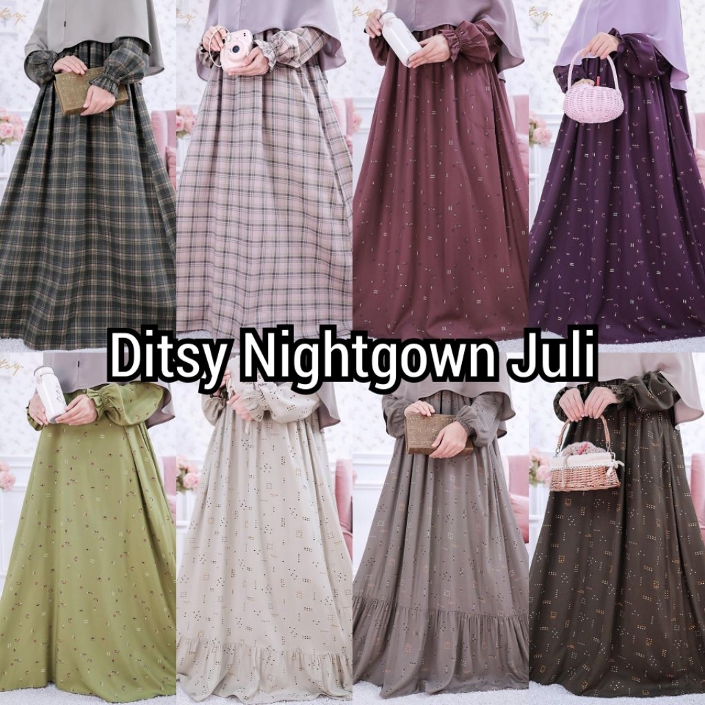 Ditsy Nightgown Juli XS S M L XL XXL XXXL JUMBO Kylo Dark Blue Kylo Crow Black Teya Pink Teya Dark G